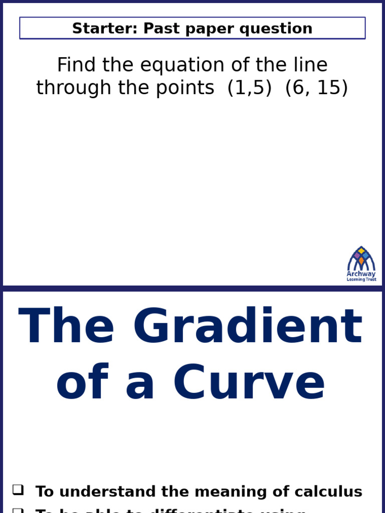 FM 8.1 The Gradient of A Curve | PDF | Derivative | Gradient