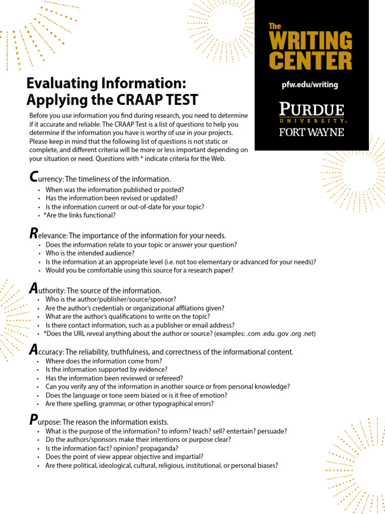 Evaluating Information Crapp Test | PDF | Information | Bias