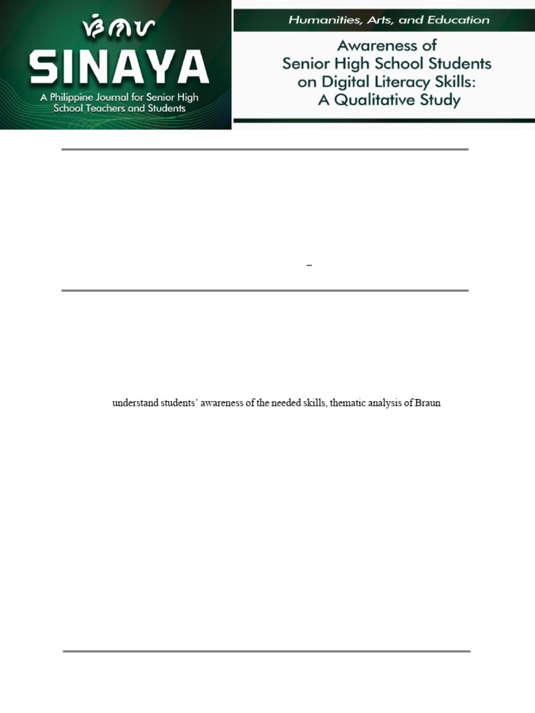 Enhancing Digital Literacy in SHS Students | PDF | Literacy ...