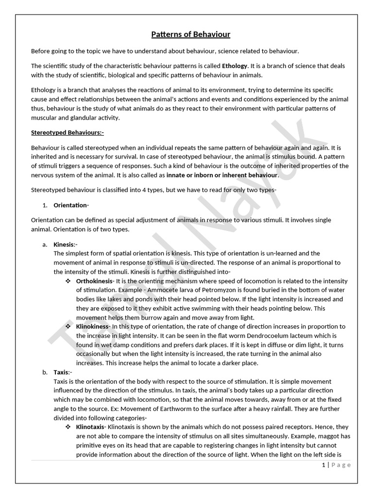 Understanding Fixed Action Patterns | PDF | Psychological Concepts ...