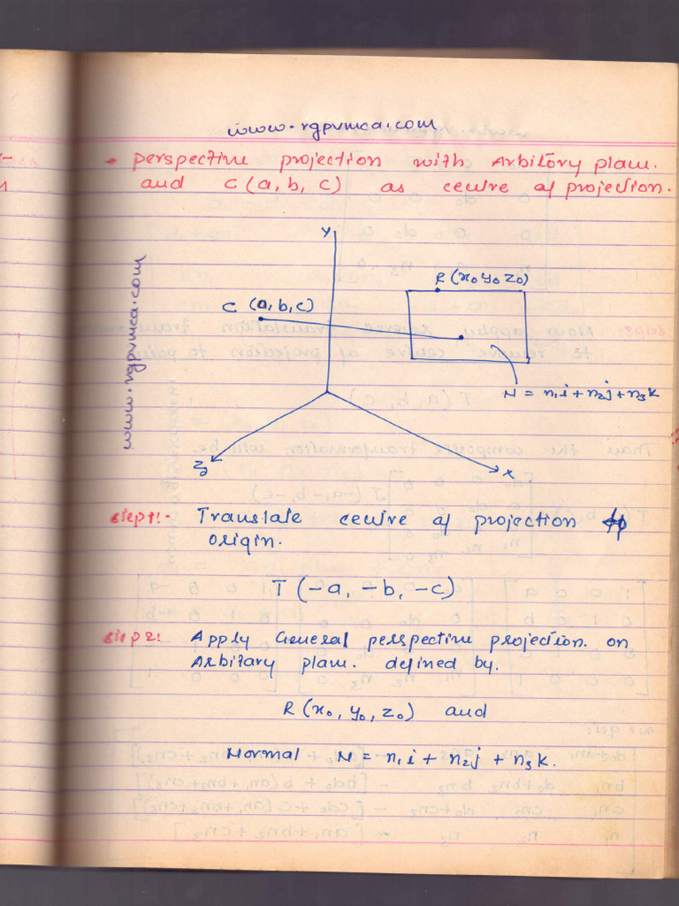 CG Perspectiveprojection Unit IV 4 | PDF