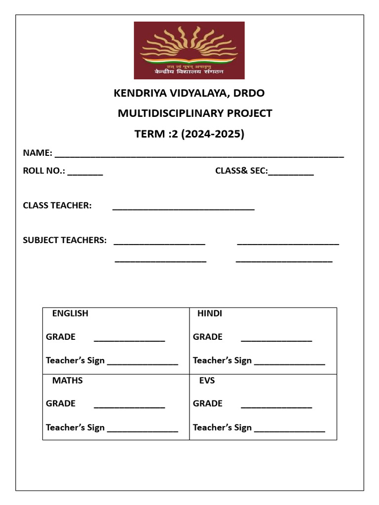 Class 5 MDP Term 2 Project Guide | PDF | Communication | Human ...