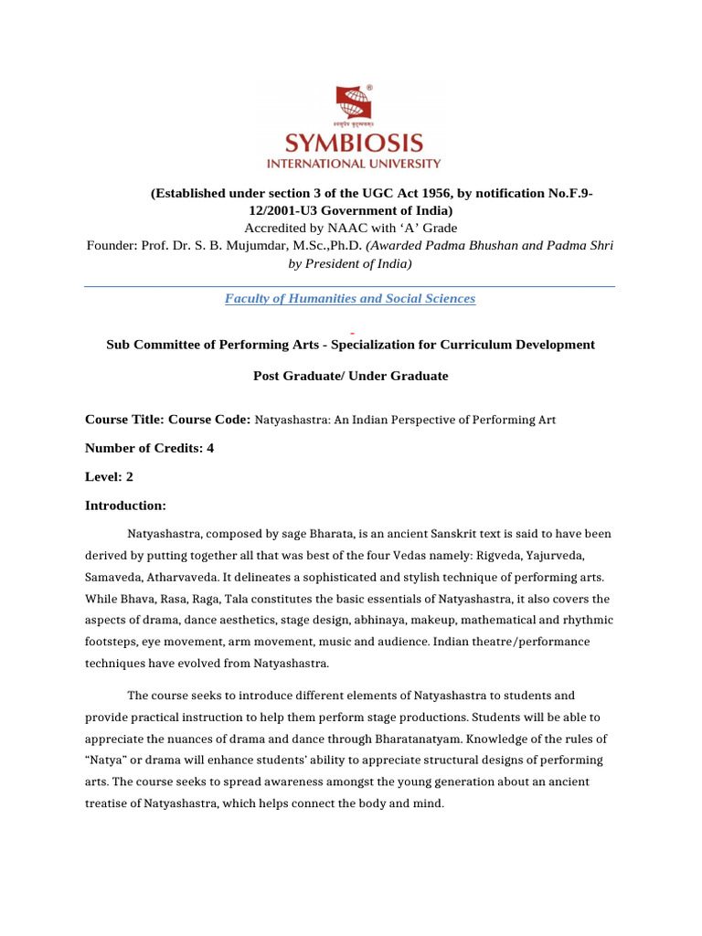Natyashastra: Exploring Indian Performing Arts | PDF