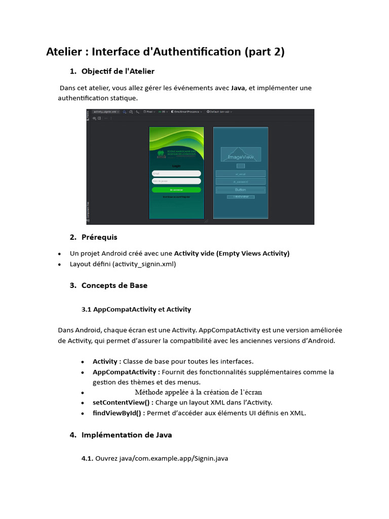 Atelier Authentification Java Android | PDF