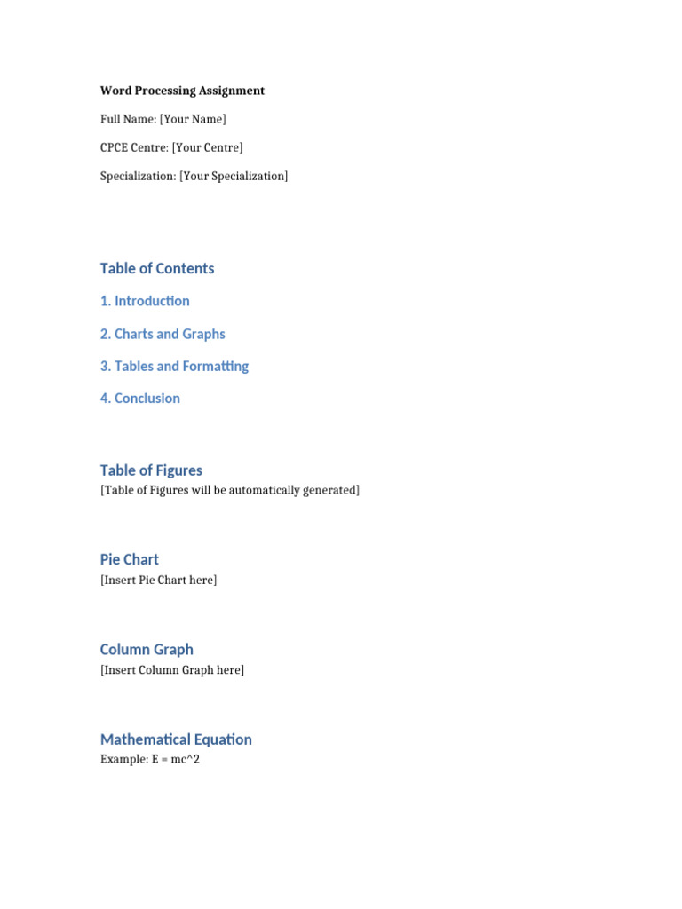 Word Processing Assignment Guide | PDF