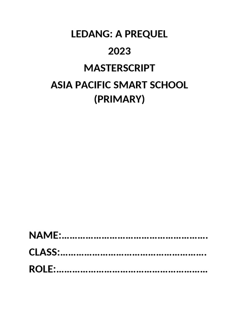 Ledang Master Script Show 1 | PDF
