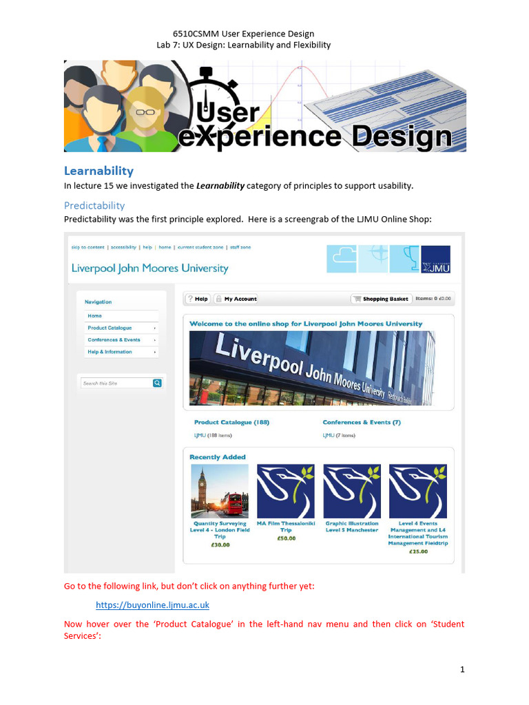 UX Design: Learnability & Flexibility Lab | PDF | Usability | Cognitive ...