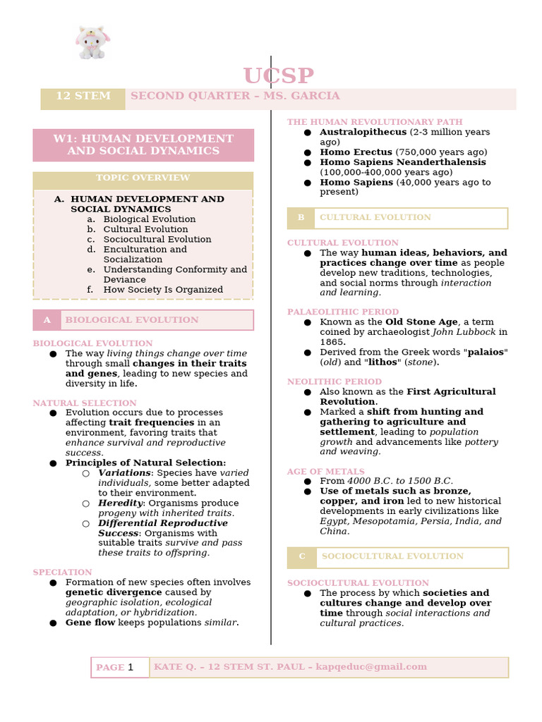 Ucsp Reviewer Second Quarter | PDF | Deviance (Sociology) | Homo