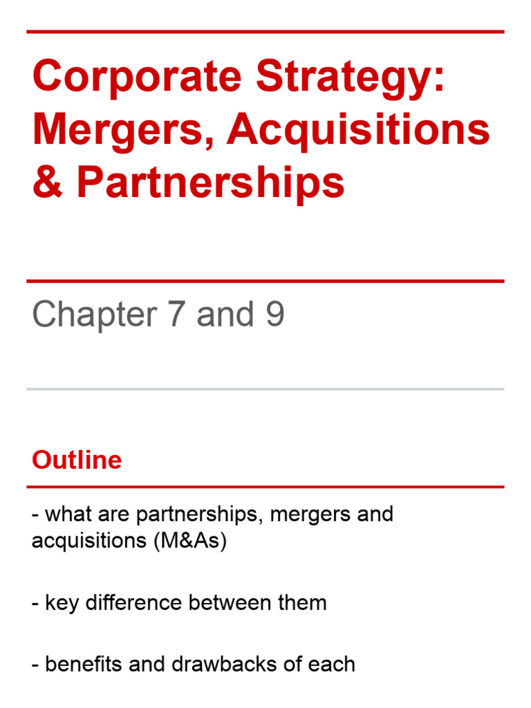 Mergers, Acquisitions & Partnerships Guide | PDF | Mergers And ...