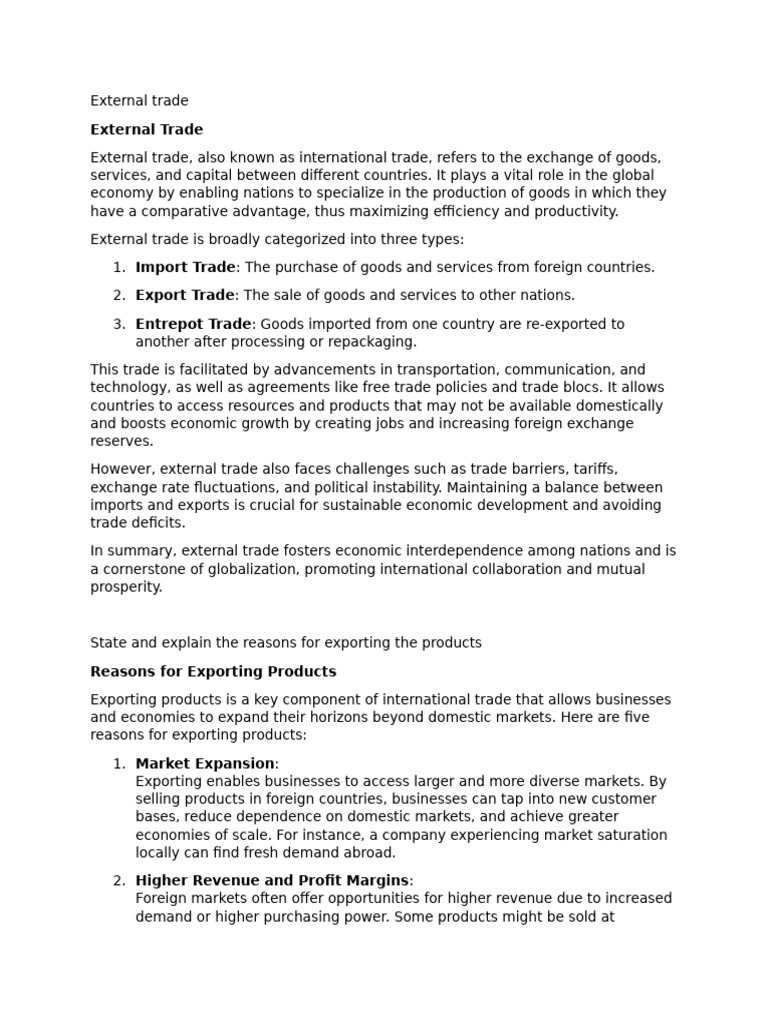 External Trade: Exporting Process Explained | PDF | Cargo | Exports