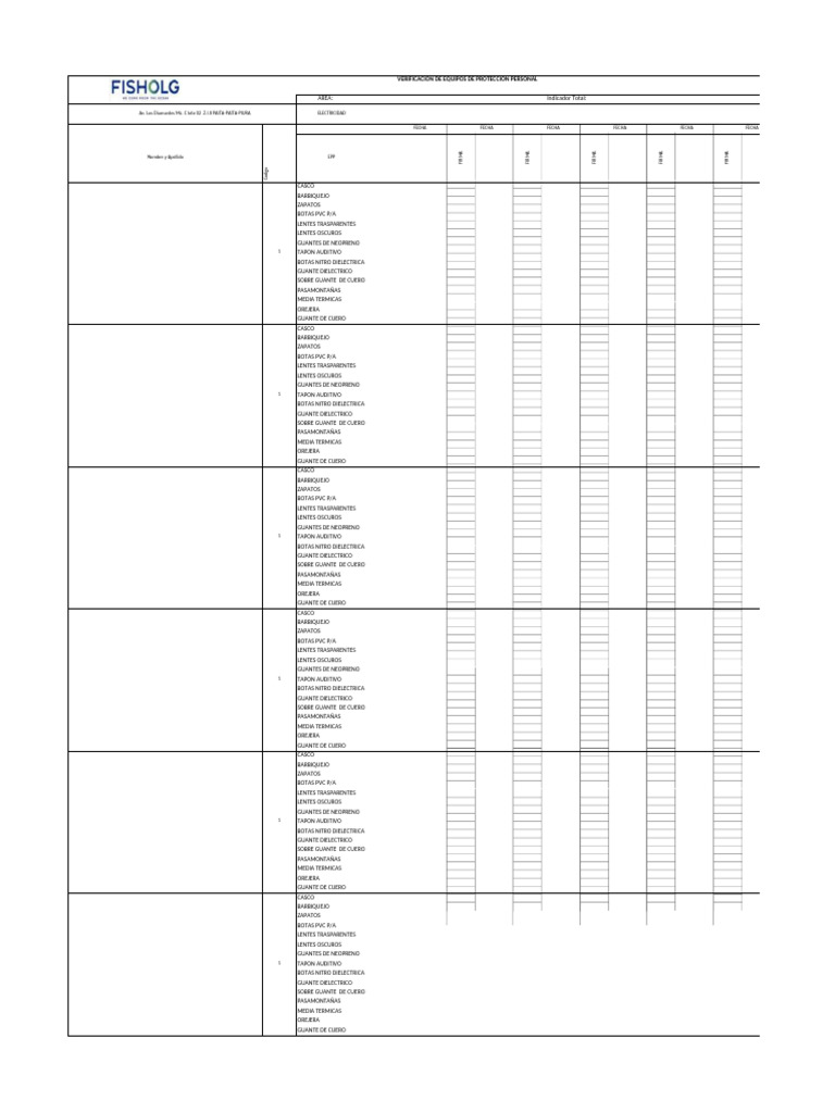 Verificación de EPP para Electricistas | PDF