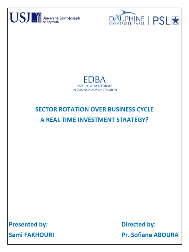 Sector Rotation Over Business Cycle | PDF | Investment Fund | Index Fund