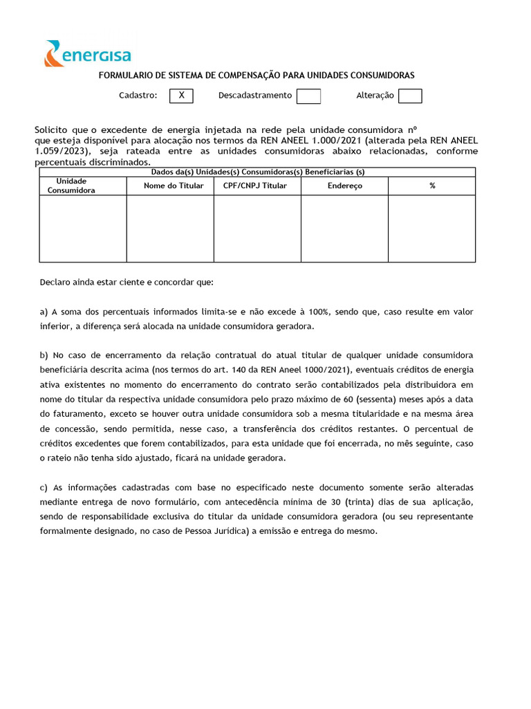 Cadastro de Unidades para Compensação | PDF | Consórcio