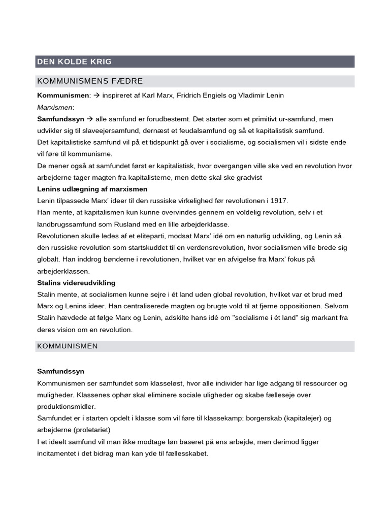Den kolde krig | PDF