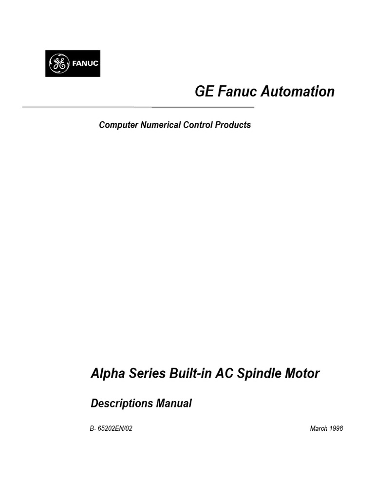 Alpha Series Built-In AC Spindle Motor Description | PDF ...