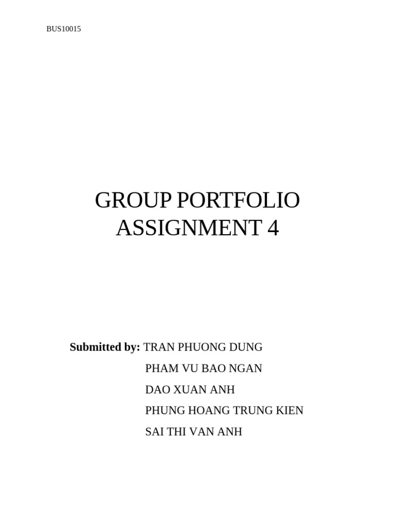Group Portfolio Assignment 4 | PDF | Entrepreneurship | Startup Company