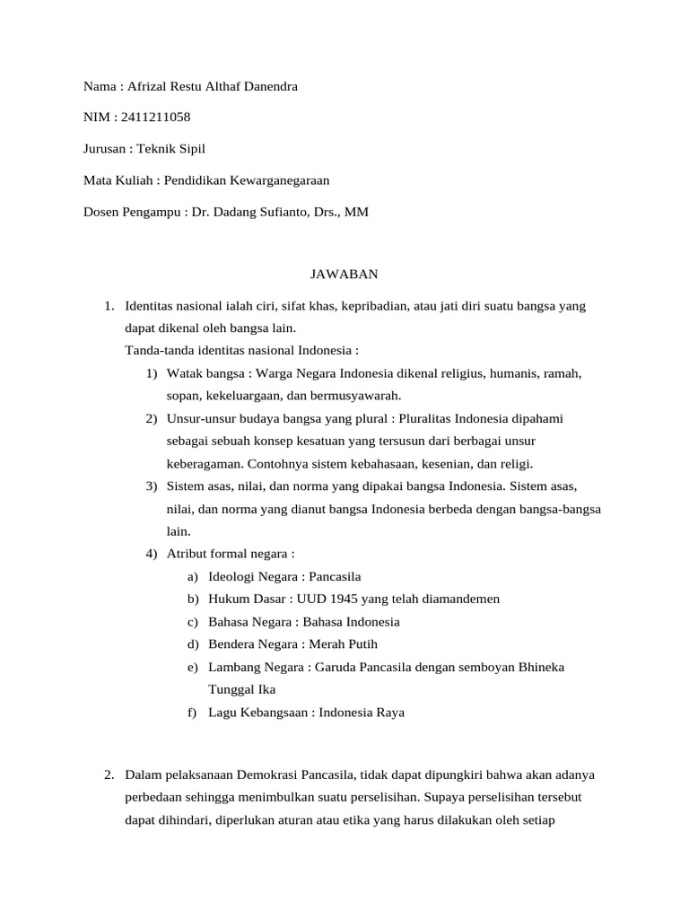 21 - 058 - Afrizal Restu - UAS PKN | PDF