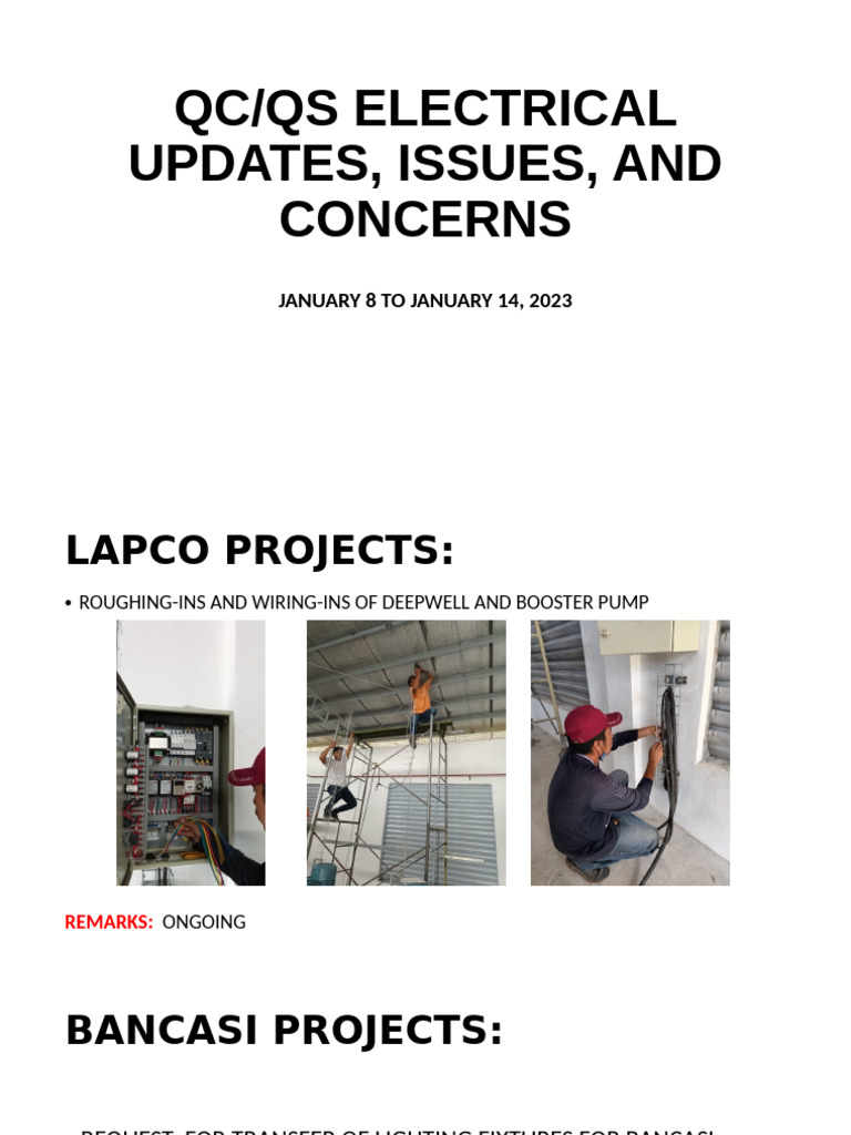 QC/QS Electrical Updates: Jan 2023 | PDF