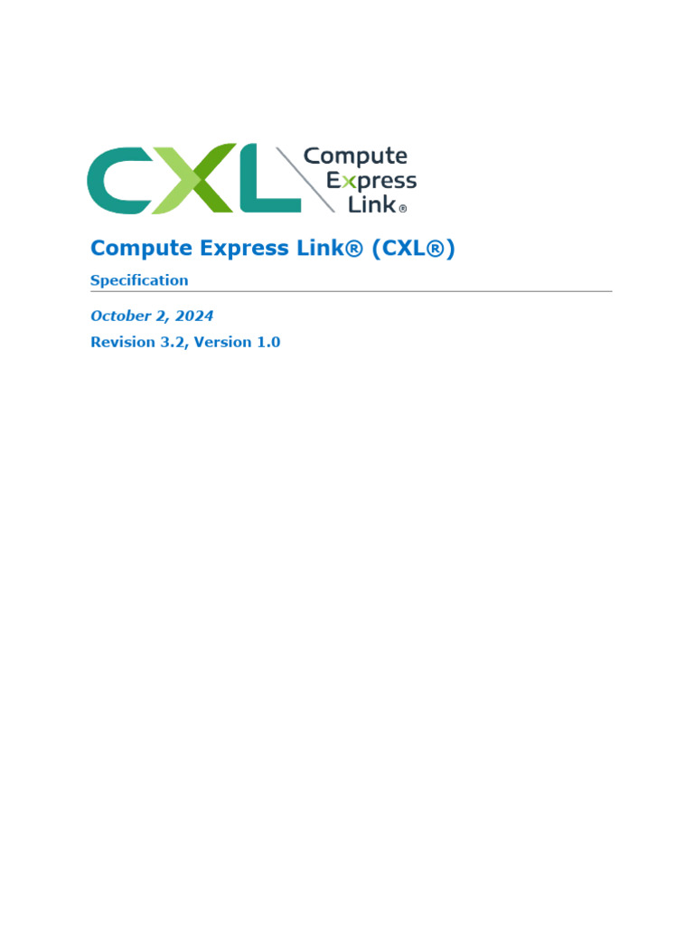 CXL Specification Rev3p2 Ver1p0 2024october2 Public Clean | PDF | Copyright  | Trademark