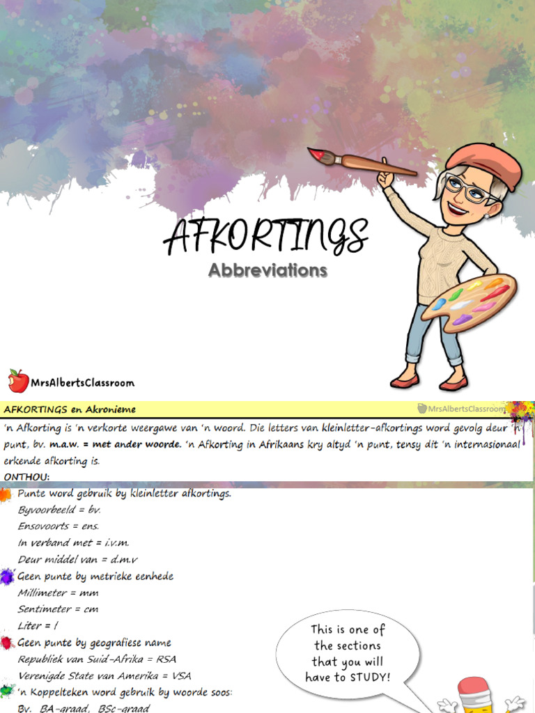 Afrikaanse Afkortings en Akronieme | PDF