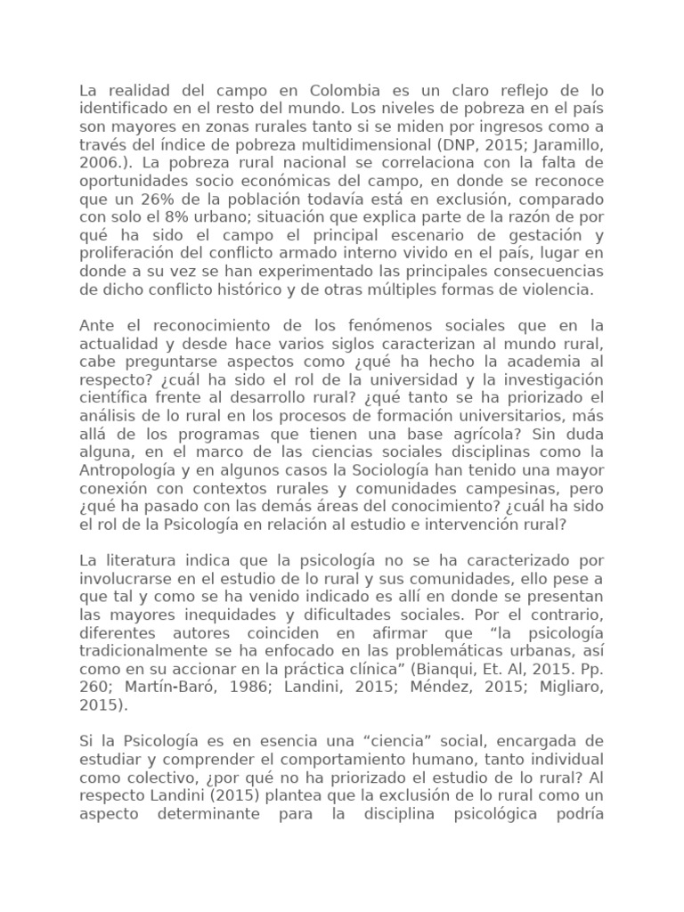 La Realidad Del Campo en Colombia Es Un Claro Reflejo de Lo ...