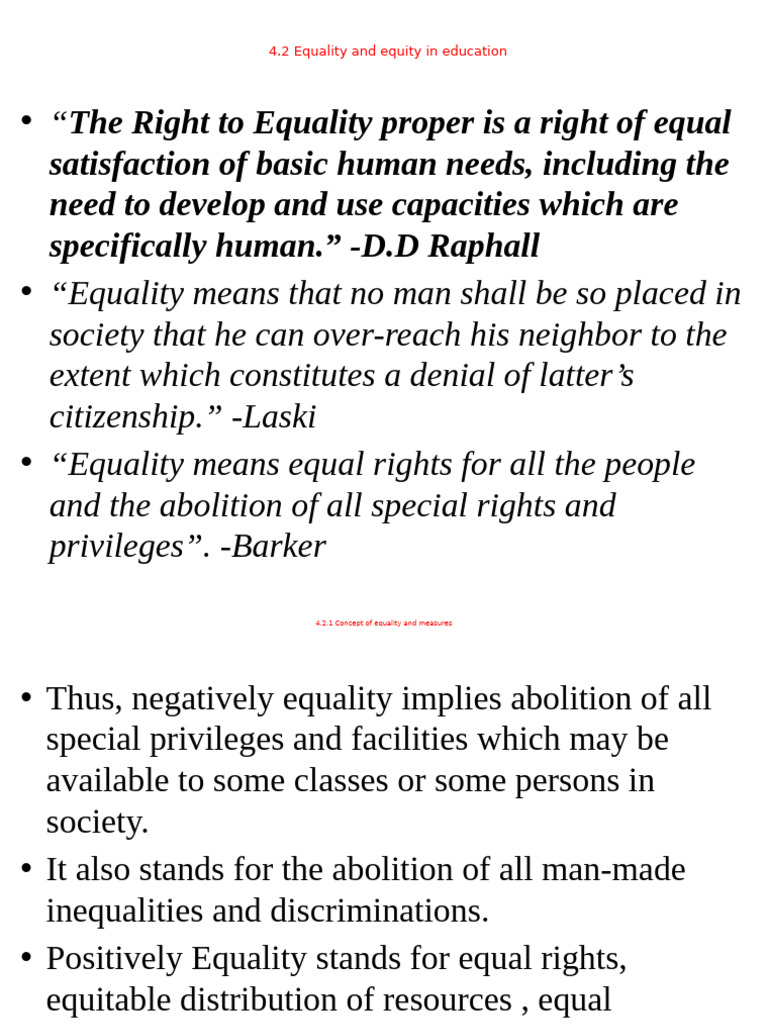 Equality and Equity in Education Explained | PDF | Social Equality ...
