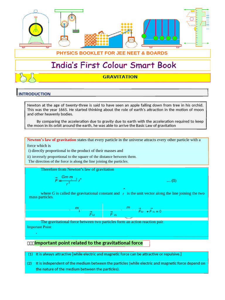 6. Gravitation | PDF | Force | Newton's Law Of Universal Gravitation