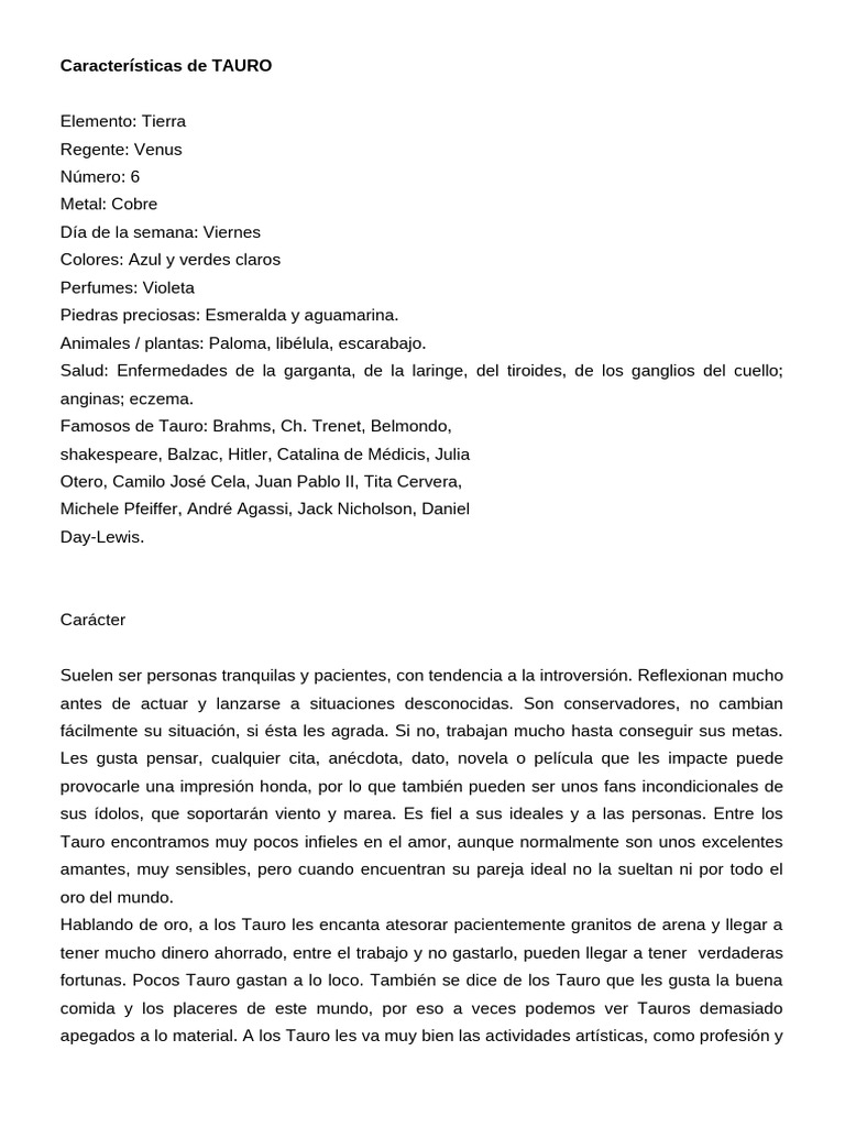 Características de Tauro y Piscis | PDF | Amor | Piscis (astrología)