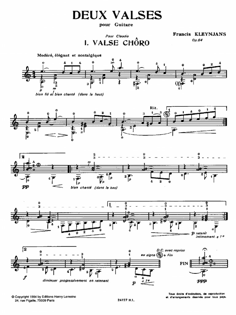 Francis Kleynjans-Deux Valses Op 64 | PDF