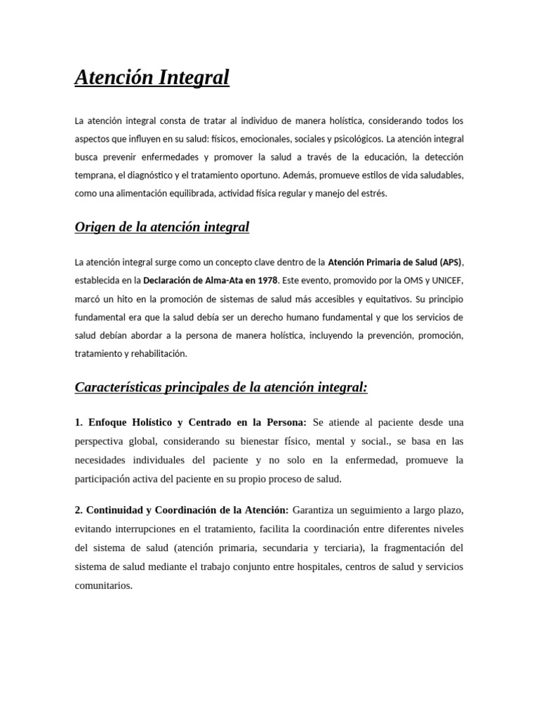 Atención Integral e Integrada en Salud | PDF | Cuidado de la salud ...