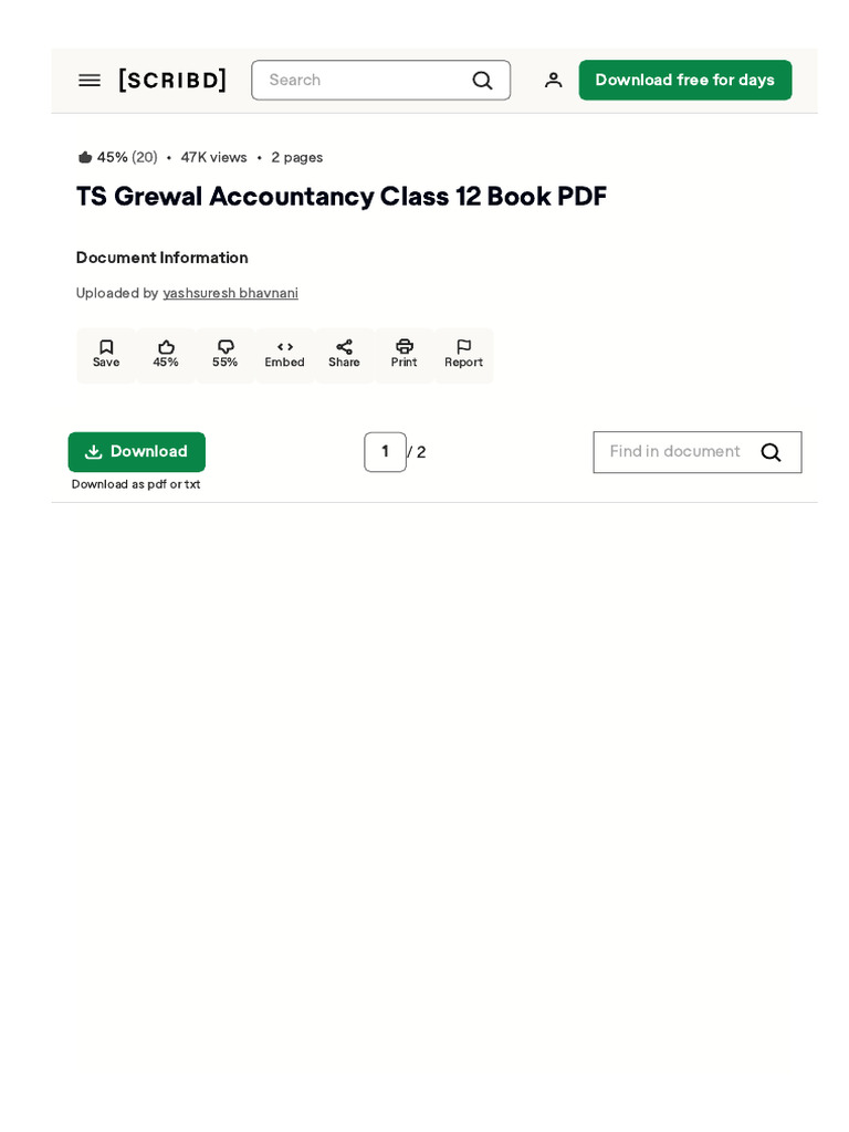 document689392122TS Grewal Accountancy Class 12 Book PDF | PDF