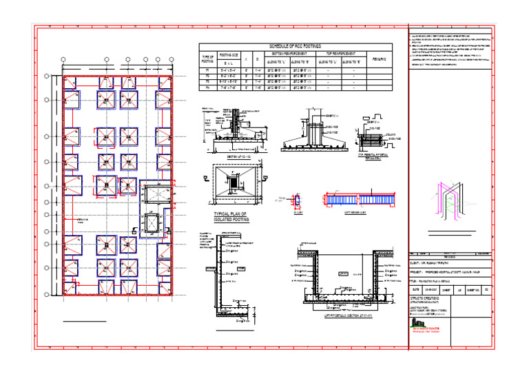 Foundation Plan and Details for Hospital | PDF | Materials ...