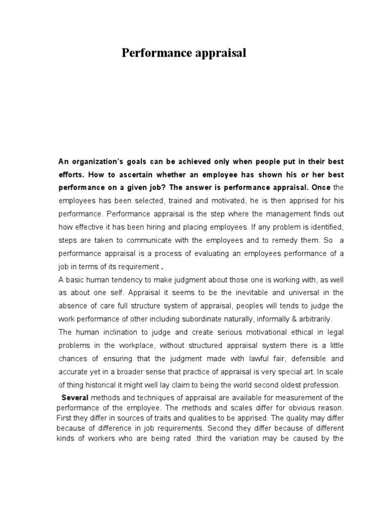 Performance Appraisal Methods Explained | PDF | Performance Appraisal ...