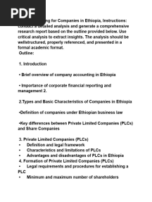 (Liner) Accounting for Companies in Ethiopia,