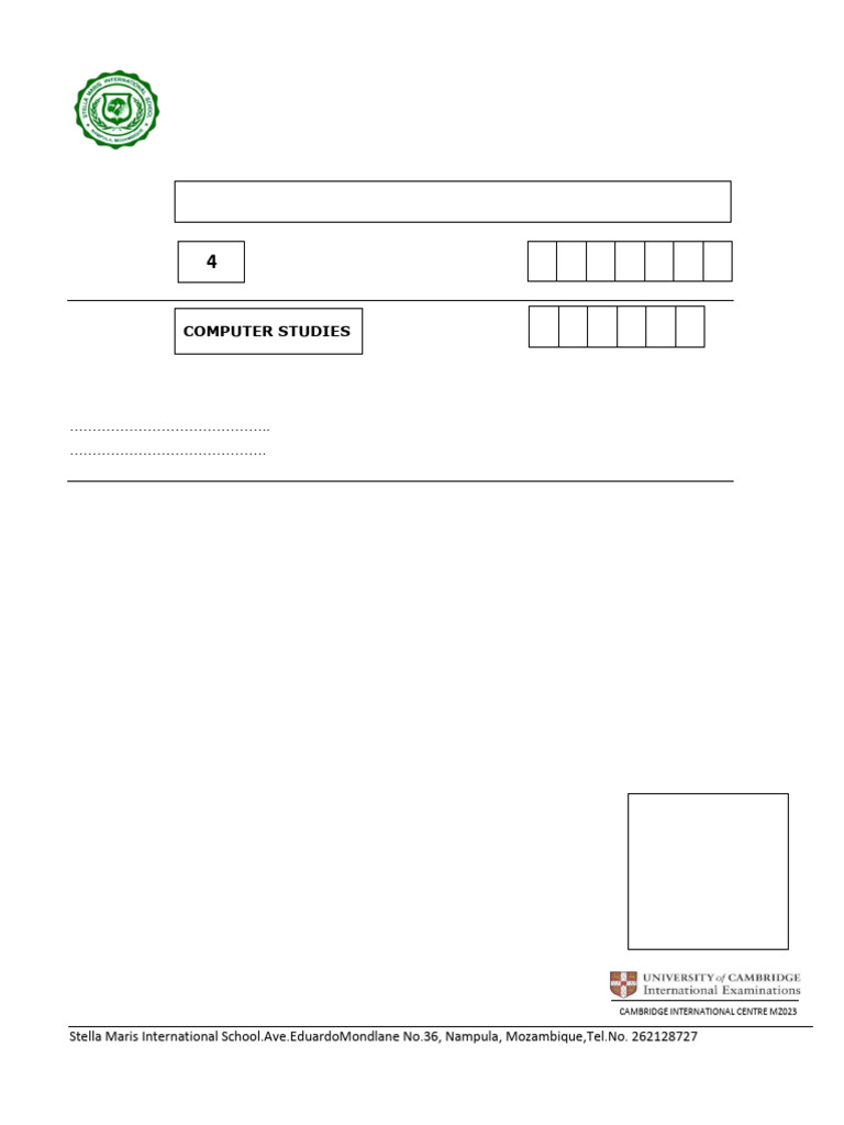 End of Term Exam: Computer Studies 4 | PDF | Computer Science | Office ...