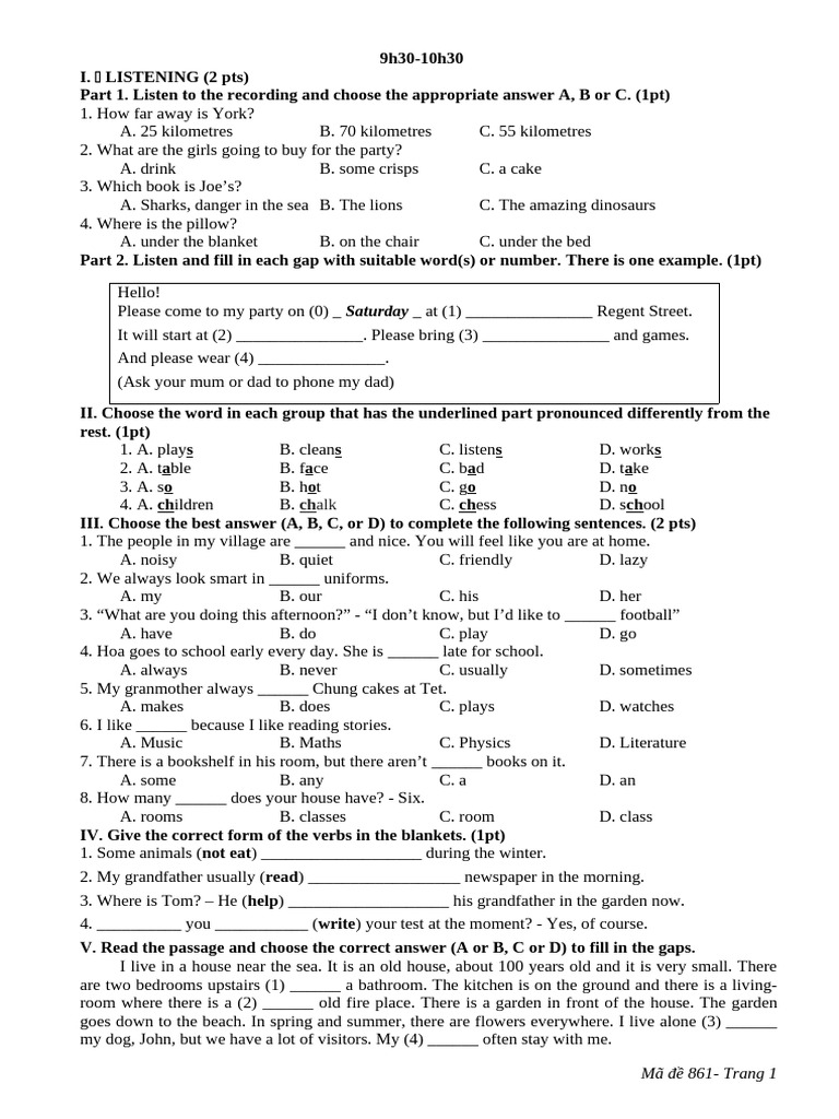 Listening and Language Skills Practice | PDF