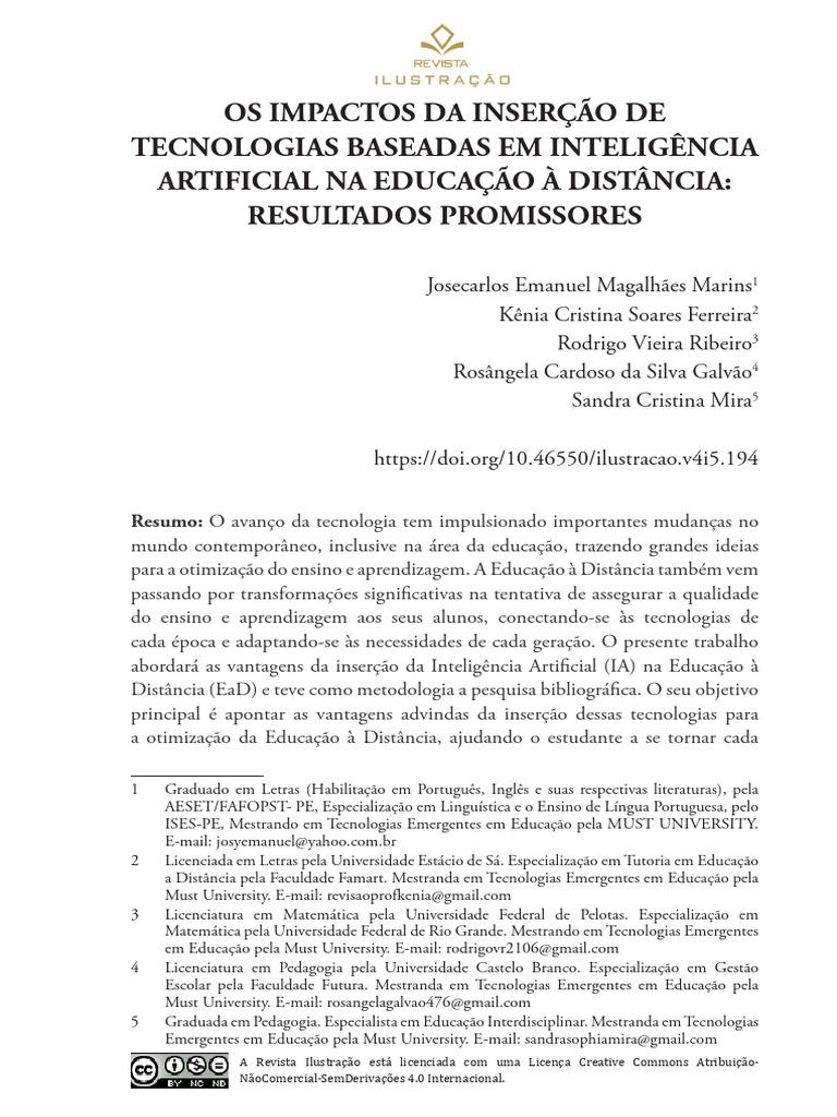 Impactos da IA na Educação a Distância | PDF | Inteligência artificial ...