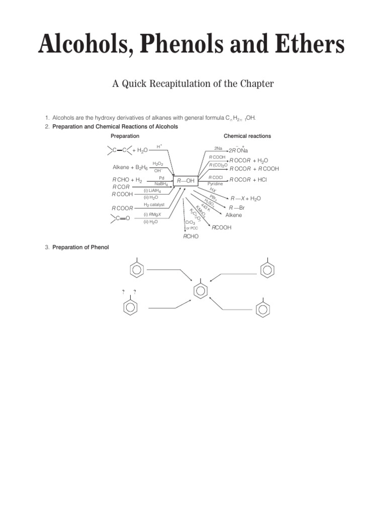 NEET Chemistry Alcohols, Phenols & Ethers | PDF | Ether | Methyl Group