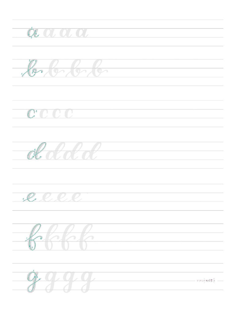 Hojas Guía Brush Lettering Autor Paspartú | PDF