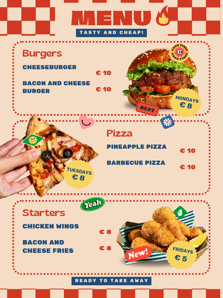 Menu Fast Food Takeaway | PDF