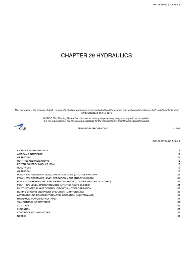 AW139 Hydraulic System Overview | PDF | Valve | Pump