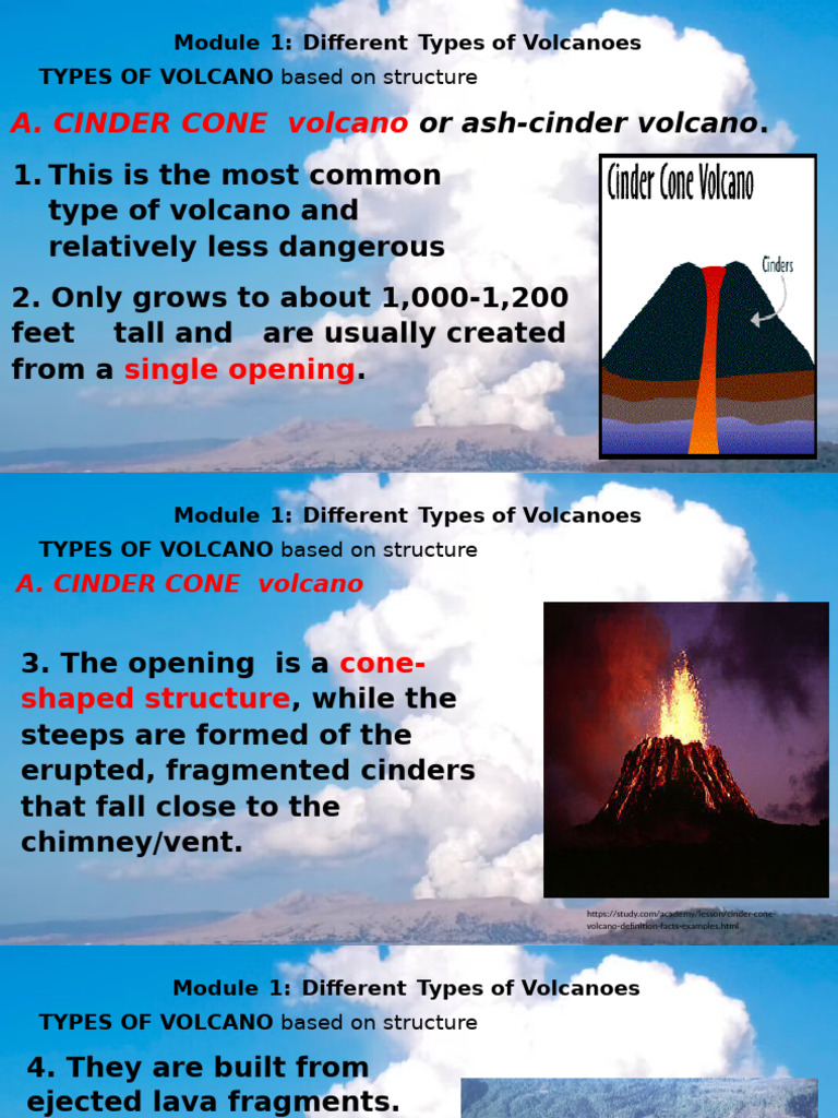 Types of Volcanoes: Structures Explained | PDF | Volcano | Types Of ...