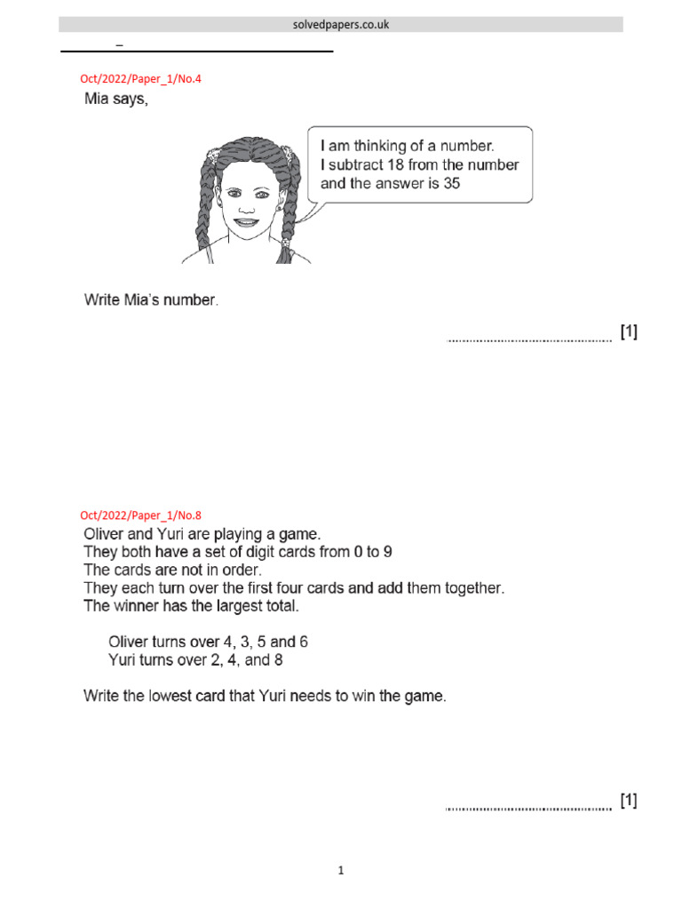 2022oct-Numbers-Checkpoint Primary Math | PDF