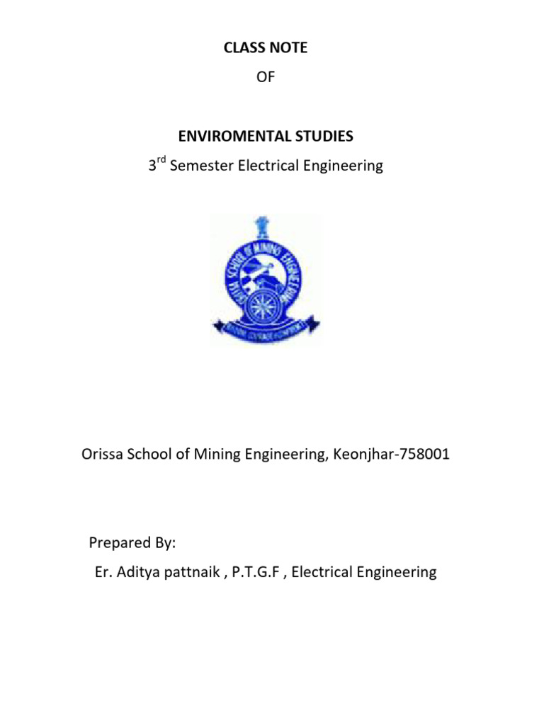 Environmental Studies Notes for EE 3rd Sem | PDF