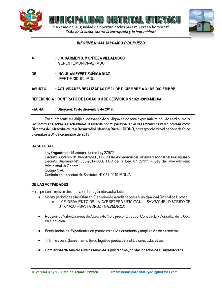 INFORME #033-2019 Uticyacu | PDF | Justicia | Crimen y violencia