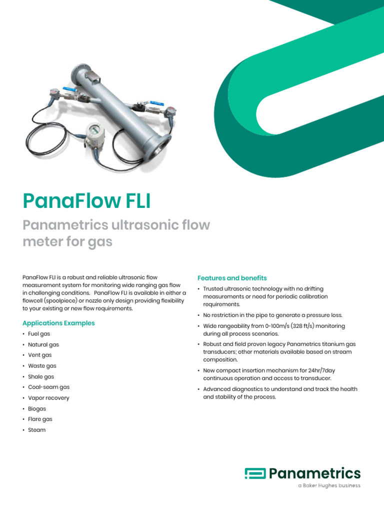 PanaFlow FLI - Datasheet - BHMADS03V5 - Web | PDF | Flow Measurement ...