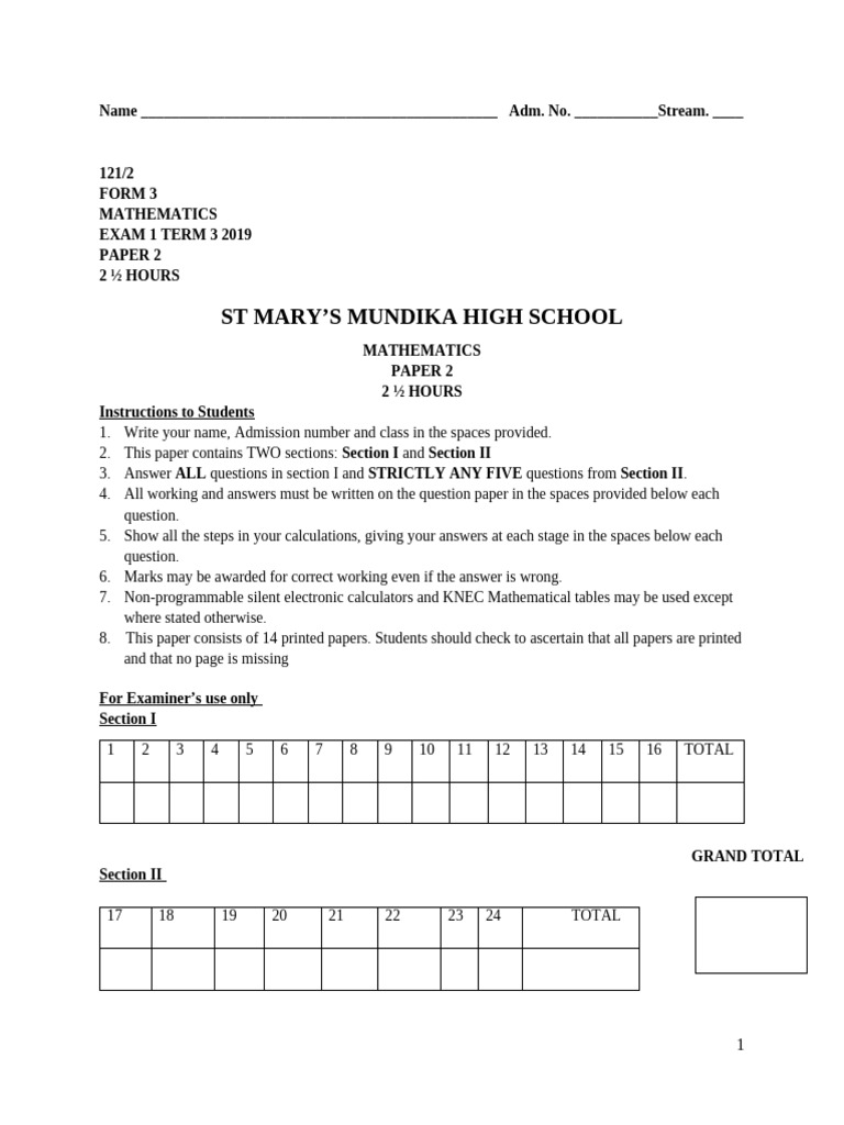 Math P2 Form 3 Term3 2019 | PDF | Tax Rate | Taxes