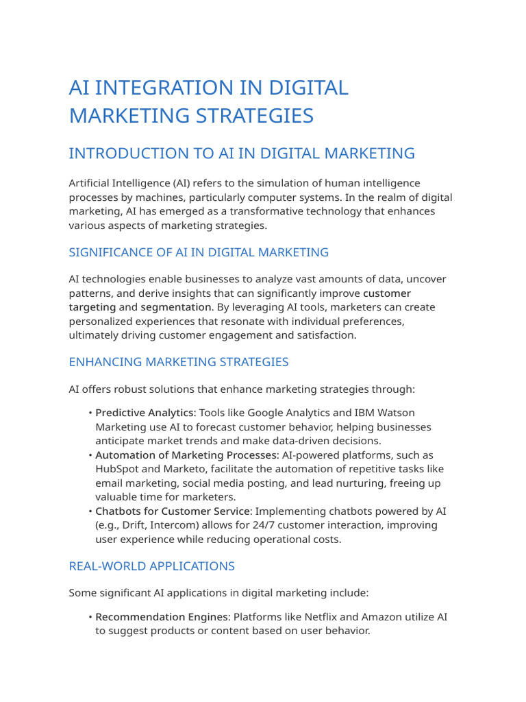 AI-Driven Digital Marketing Strategies | PDF | Artificial Intelligence ...