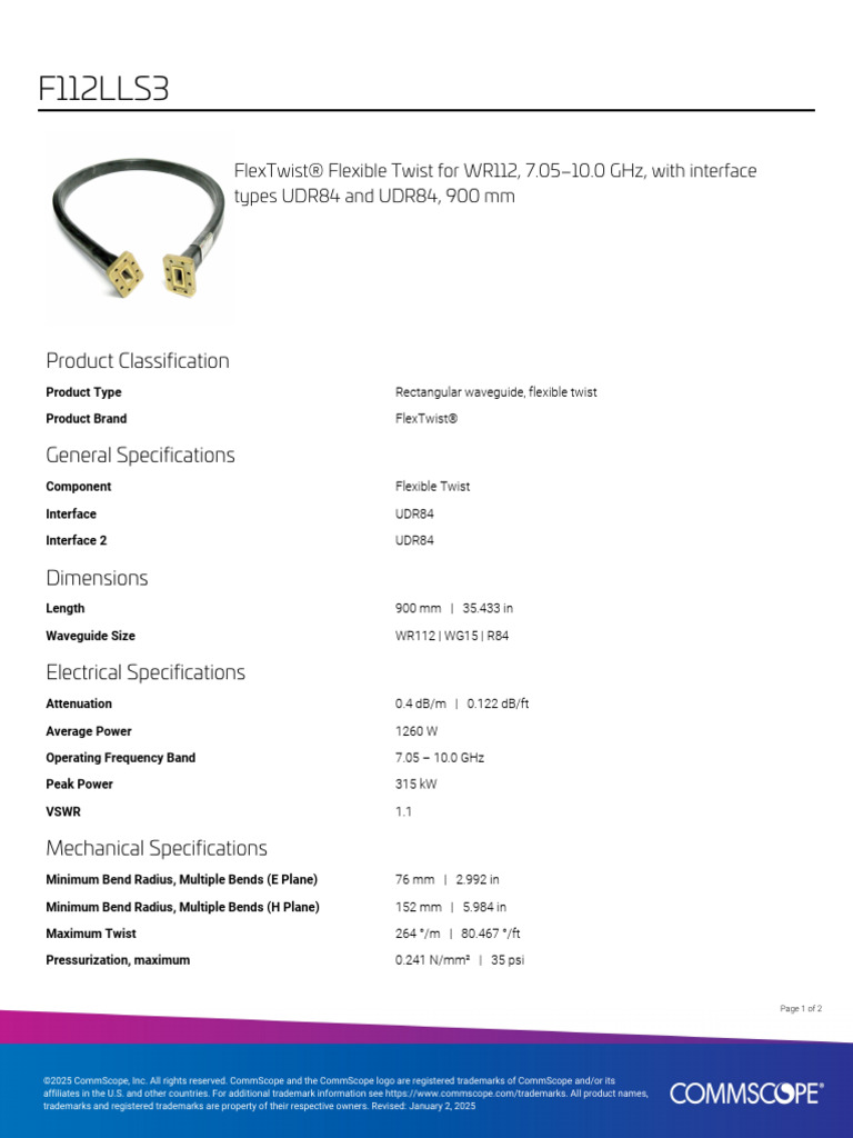 FlexTwist® WR112 Flexible Twist 900mm | PDF | Electromagnetic Radiation ...
