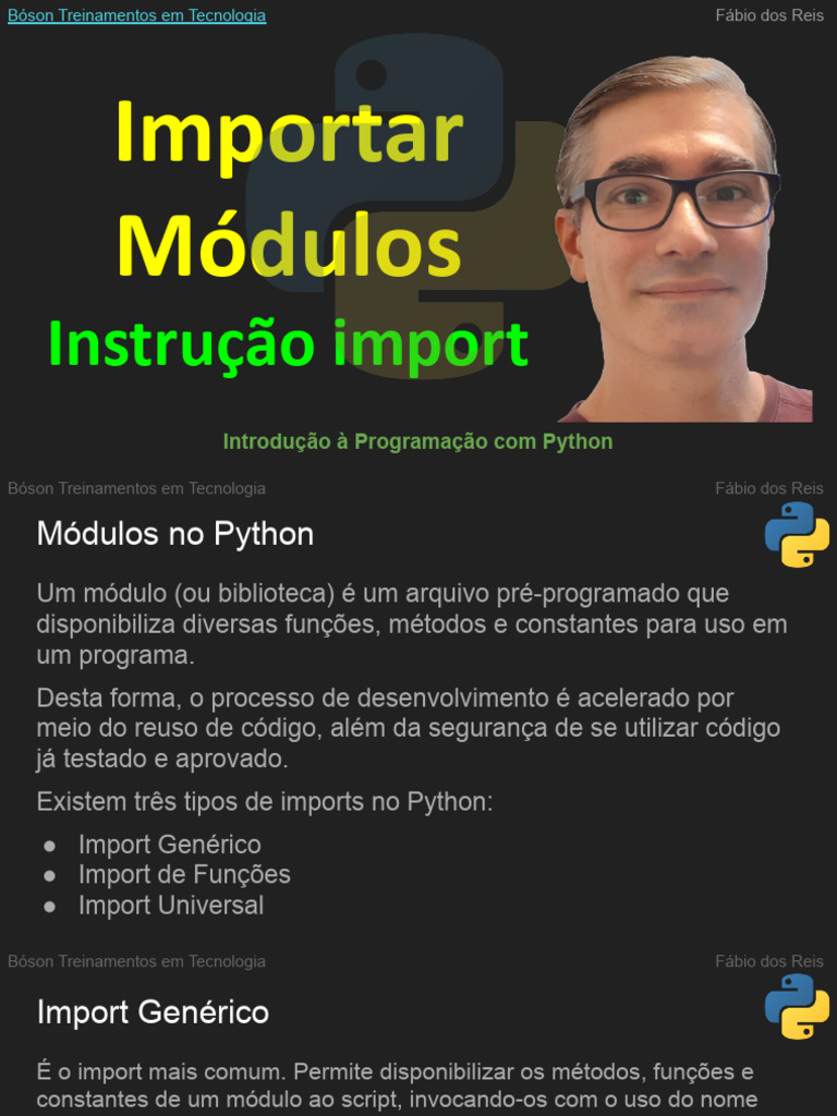 Importação de Módulos em Python | PDF | Python (linguagem de ...